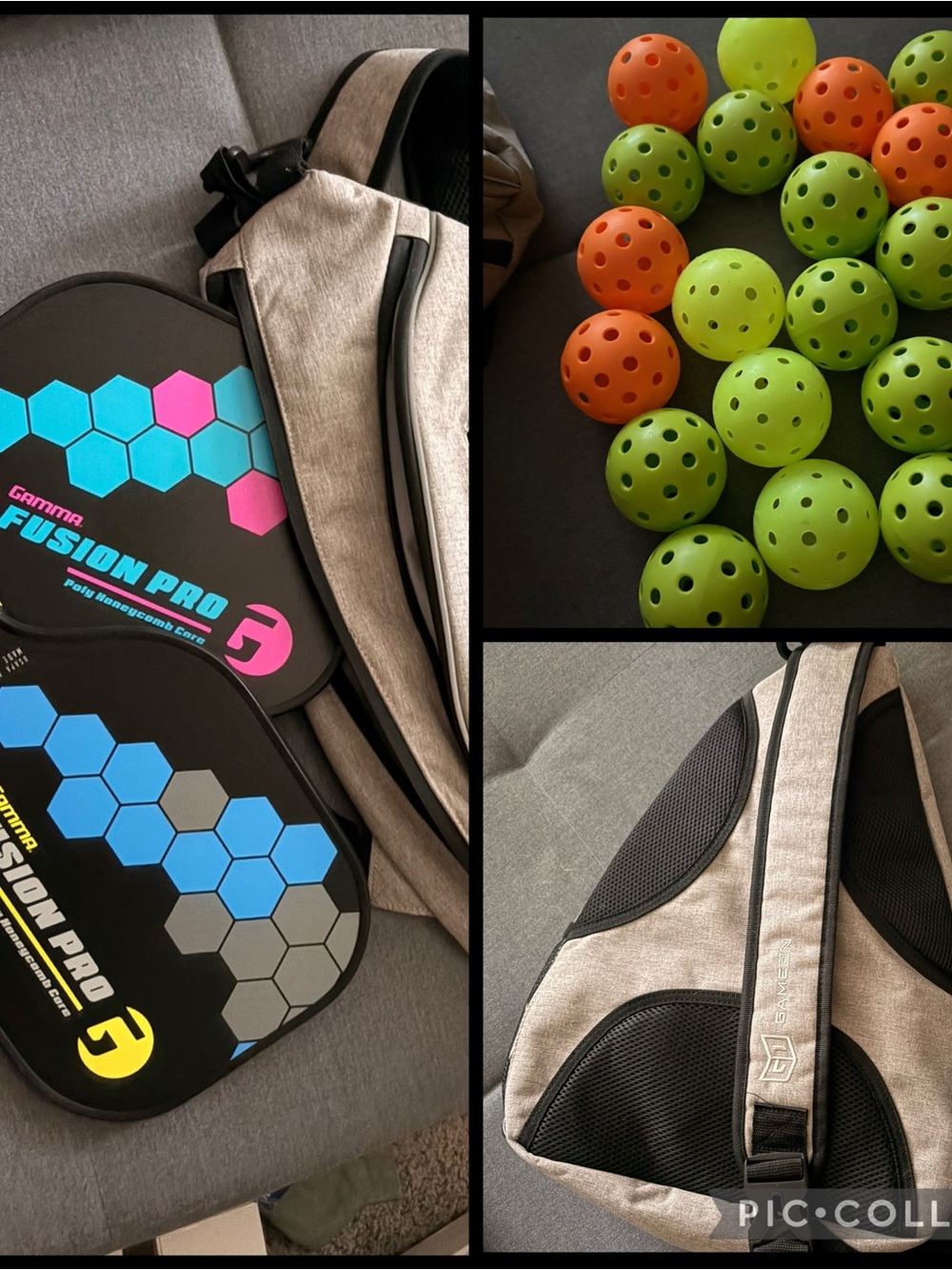 Gamma Fusion Pro Pickleball Paddles with Neon Pickleballs